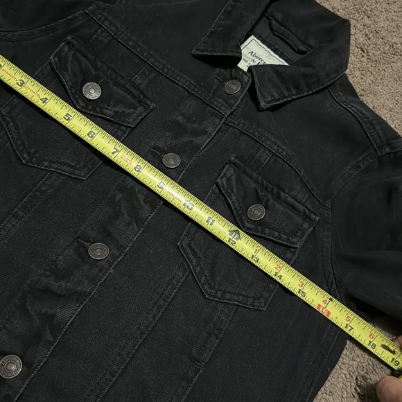 Abercrombie & Fitch-Classic Denim Jacket-Sz S-Black-Cotton Blend-EUC - Picture 13 of 16